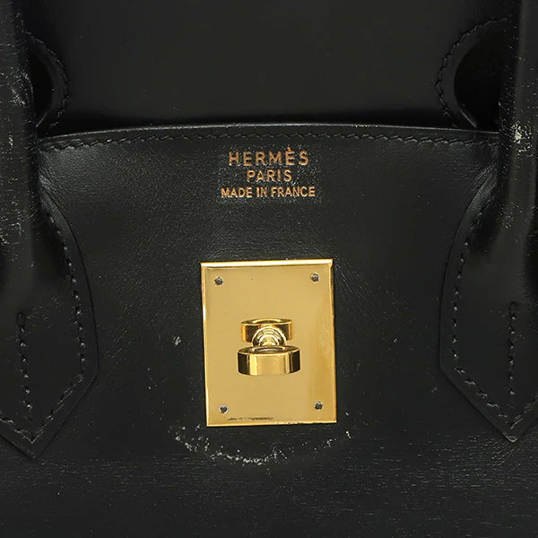 エルメス HERMES バーキン30 ブラック ボックスカーフ ハンドバッグ ゴールド金具 黒