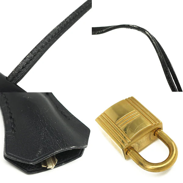 エルメス HERMES バーキン30 ブラック ボックスカーフ ハンドバッグ ゴールド金具 黒