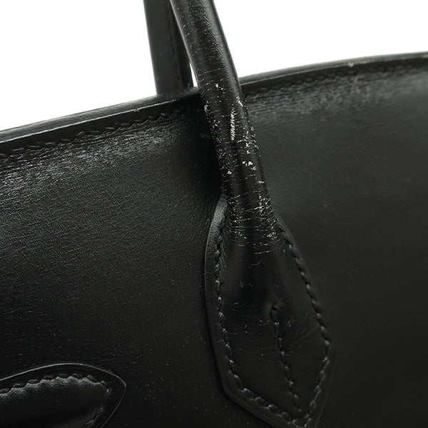 エルメス HERMES バーキン30 ブラック ボックスカーフ ハンドバッグ ゴールド金具 黒