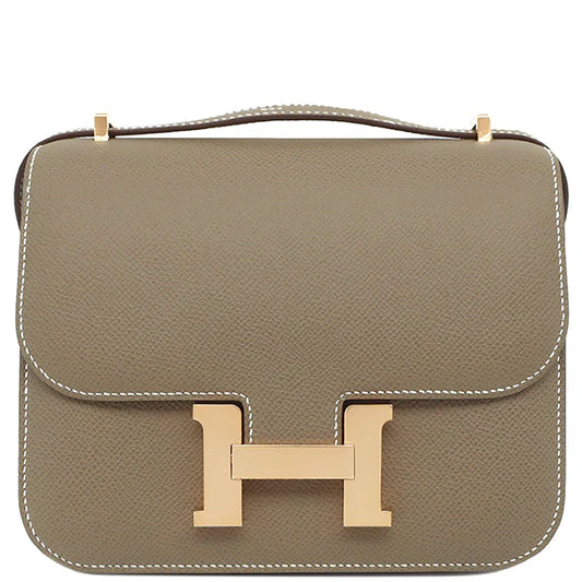 エルメス HERMES コンスタンス3 ミニ ミロワール エトゥープ ヴォーエプソン ショルダーバッグ ローズゴールド金具 新品 未使用 グレージュ PG金具