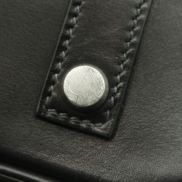 エルメス HERMES バーキン35 ブルーオーシャン ハンドバッグ シルバー金具 紺 黒