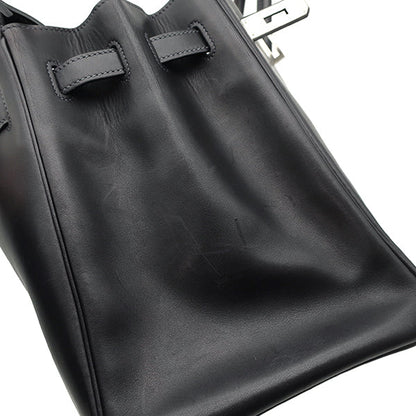 エルメス HERMES バーキン35 ブルーオーシャン ハンドバッグ シルバー金具 紺 黒