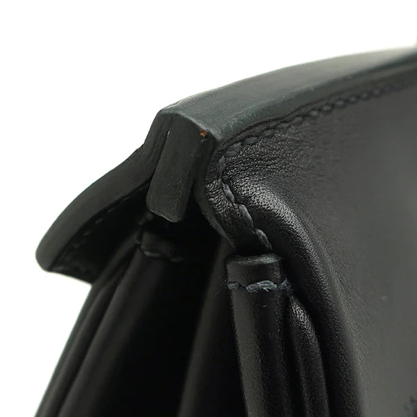 エルメス HERMES バーキン35 ブルーオーシャン ハンドバッグ シルバー金具 紺 黒