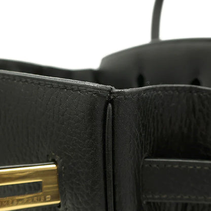 エルメス HERMES バーキン35 ブラック アルデンヌ ハンドバッグ ゴールド金具 黒 リカラー有