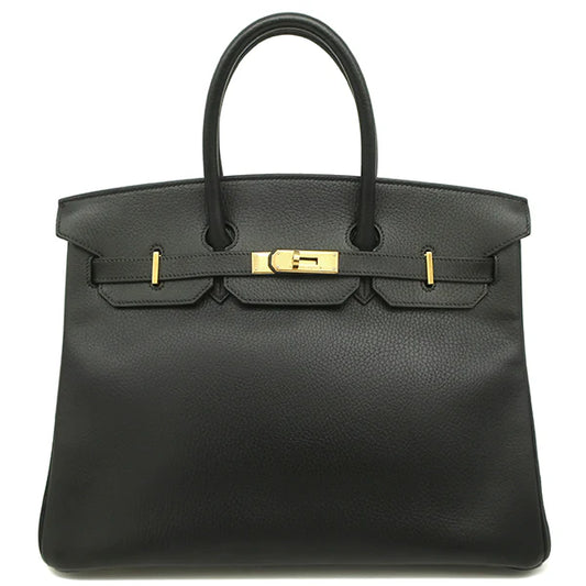 エルメス HERMES バーキン35 ブラック アルデンヌ ハンドバッグ ゴールド金具 黒 リカラー有