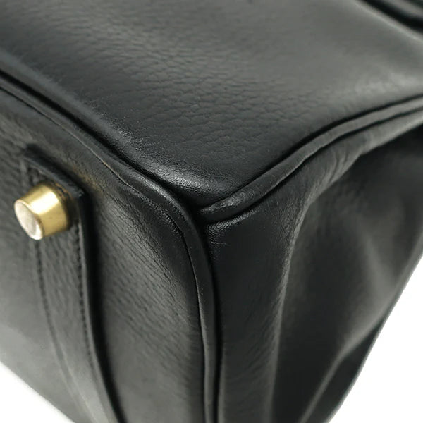 エルメス HERMES バーキン35 ブラック アルデンヌ ハンドバッグ ゴールド金具 黒 リカラー有