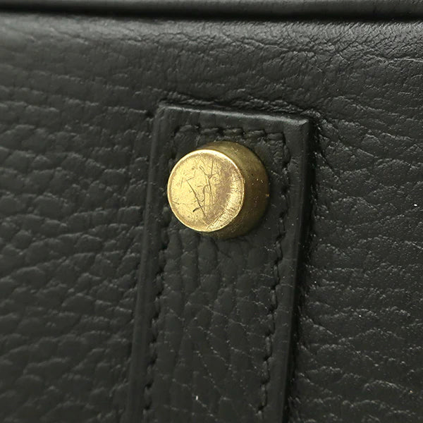 エルメス HERMES バーキン35 ブラック アルデンヌ ハンドバッグ ゴールド金具 黒 リカラー有