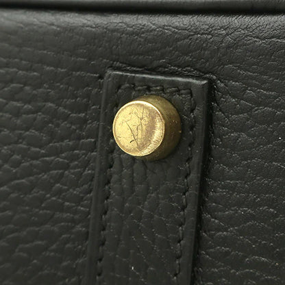 エルメス HERMES バーキン35 ブラック アルデンヌ ハンドバッグ ゴールド金具 黒 リカラー有