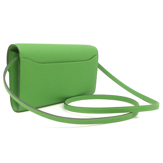 エルメス HERMES コンスタンス トゥーゴー ヴェールユッカ ヴォーエプソン 長財布 シルバー金具 新品 未使用 緑 ショルダー