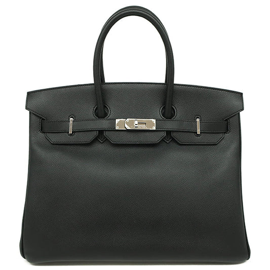 エルメス HERMES バーキン35 ブラック ヴォーエプソン ハンドバッグ シルバー金具 黒 鍵・カデナ・クロシェット欠品