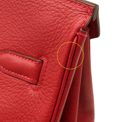 エルメス HERMES バーキン35 ルージュカザック トリヨンクレマンス ハンドバッグ シルバー金具 赤