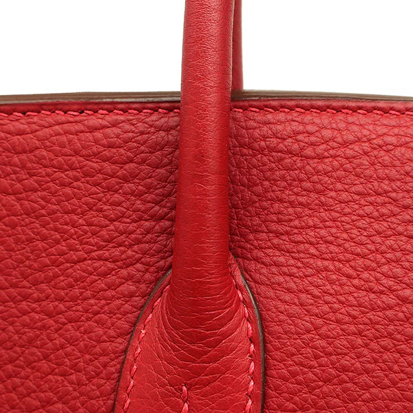 エルメス HERMES バーキン35 ルージュカザック トリヨンクレマンス ハンドバッグ シルバー金具 赤