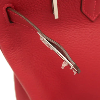 エルメス HERMES バーキン35 ルージュカザック トリヨンクレマンス ハンドバッグ シルバー金具 赤