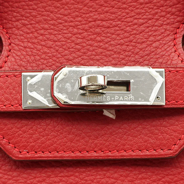 エルメス HERMES バーキン35 ルージュカザック トリヨンクレマンス ハンドバッグ シルバー金具 赤