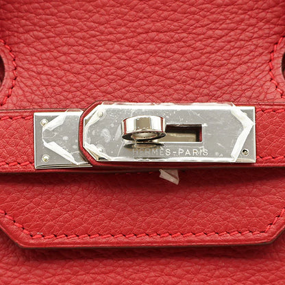 エルメス HERMES バーキン35 ルージュカザック トリヨンクレマンス ハンドバッグ シルバー金具 赤