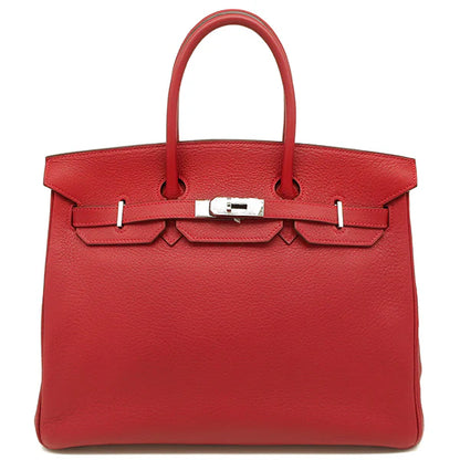 エルメス HERMES バーキン35 ルージュカザック トリヨンクレマンス ハンドバッグ シルバー金具 赤