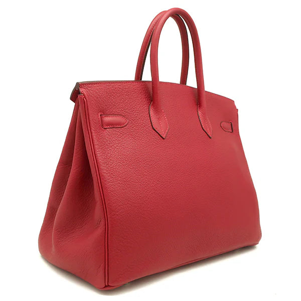 エルメス HERMES バーキン35 ルージュカザック トリヨンクレマンス ハンドバッグ シルバー金具 赤
