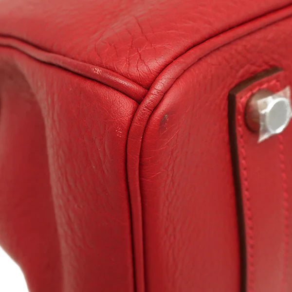 エルメス HERMES バーキン35 ルージュカザック トリヨンクレマンス ハンドバッグ シルバー金具 赤