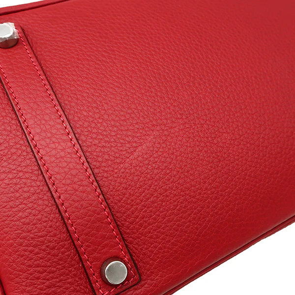 エルメス HERMES バーキン35 ルージュカザック トリヨンクレマンス ハンドバッグ シルバー金具 赤