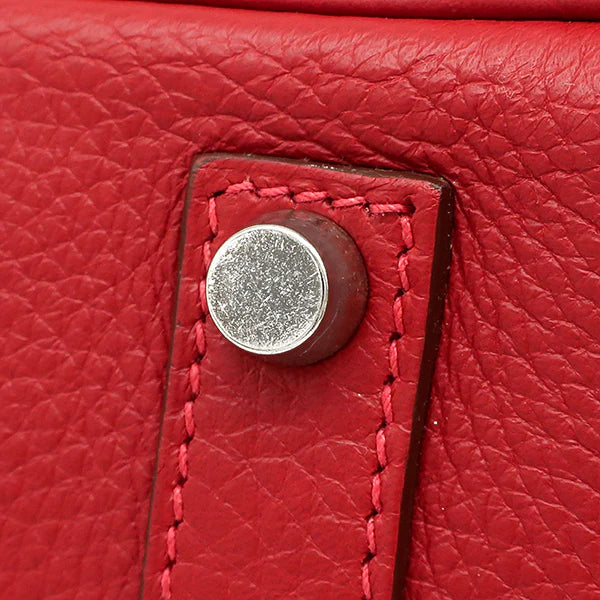 エルメス HERMES バーキン35 ルージュカザック トリヨンクレマンス ハンドバッグ シルバー金具 赤