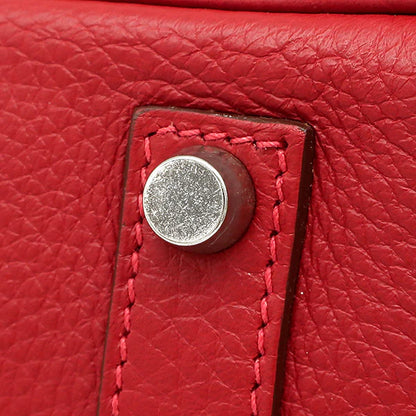 エルメス HERMES バーキン35 ルージュカザック トリヨンクレマンス ハンドバッグ シルバー金具 赤