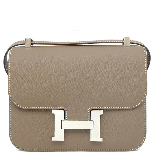エルメス HERMES コンスタンス 24 ミロワール エトゥープ ヴォーエプソン ショルダーバッグ シルバー金具 新品 未使用 グレージュ